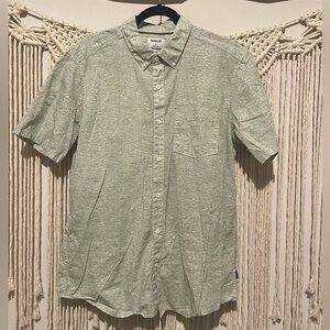 Hurley Dressy Casual Slim Fit Button-Down Summer Shirt Sz L